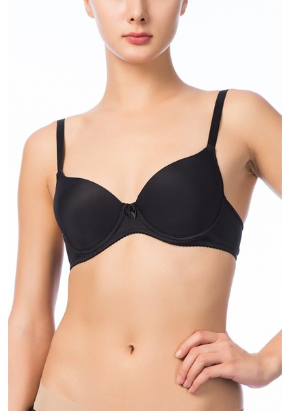 3505 Micro Kaplı Desteksiz Sütyen Siyah
