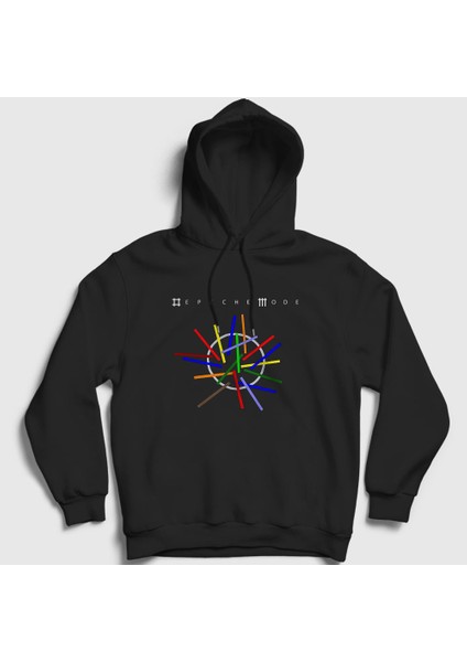 Unisex Siyah Universe Depeche Mode Kapüşonlu Sweatshirt