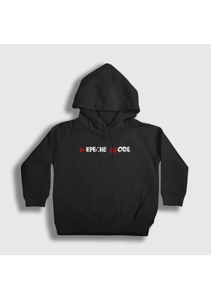 Unisex Çocuk Siyah Delta Depeche Mode Kapüşonlu Sweatshirt