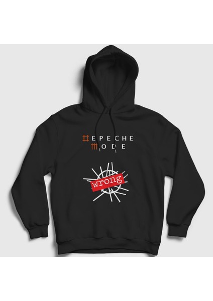 Unisex Siyah Wrong Depeche Mode Kapüşonlu Sweatshirt