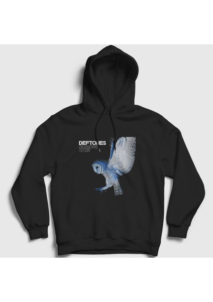 Unisex Siyah Diamond Eyes Deftones Kapüşonlu Sweatshirt