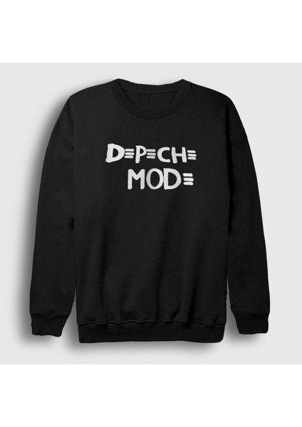 Unisex Siyah Logo Depeche Mode Sweatshirt