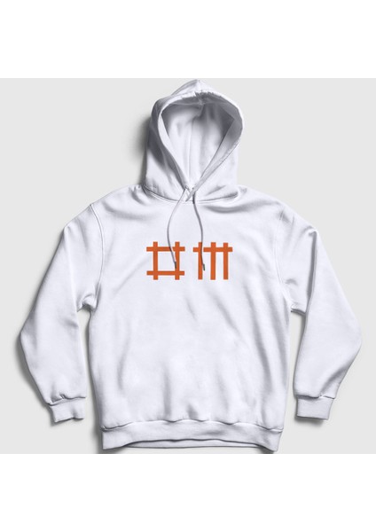 Unisex Beyaz DM Depeche Mode Kapüşonlu Sweatshirt