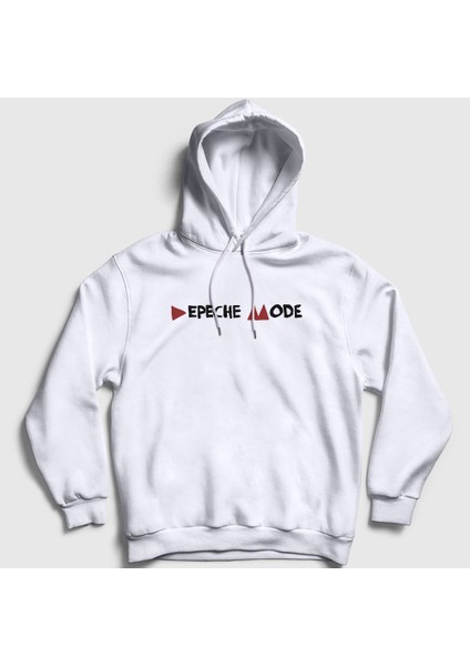 Unisex Beyaz Delta Depeche Mode Kapüşonlu Sweatshirt