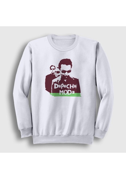 Unisex Beyaz Band Depeche Mode Sweatshirt