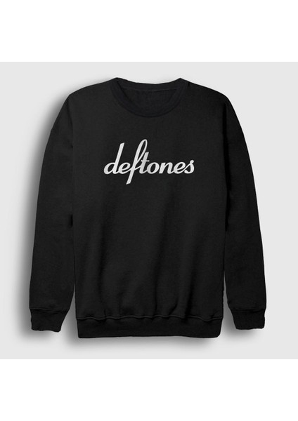 Unisex Siyah Logo Deftones Sweatshirt