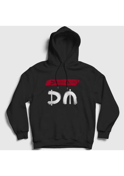 Unisex Siyah Logo V2 Depeche Mode Kapüşonlu Sweatshirt