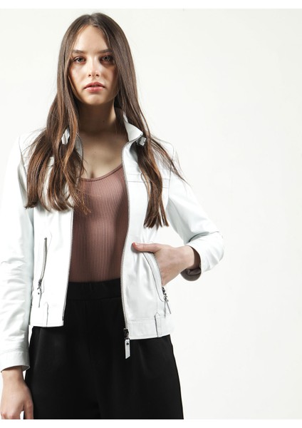 YB-2028 Deri Kadın Mont