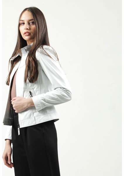 YB-2028 Deri Kadın Mont modelleri