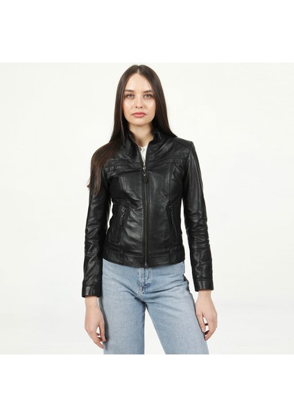 YB-2028 Deri Kadın Mont