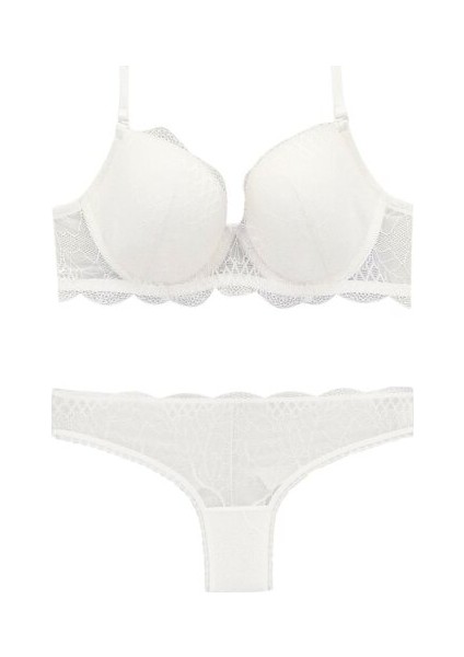 Kadın Ekru Milan Push Up Sütyen Takımı 4796