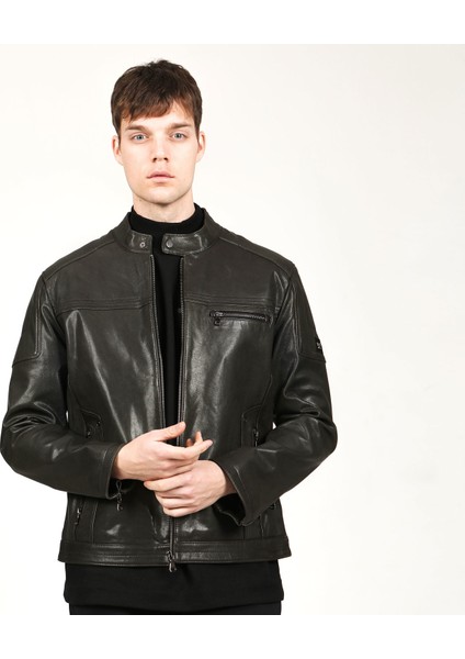 E-Topgun Savaki Deri Erkek Mont