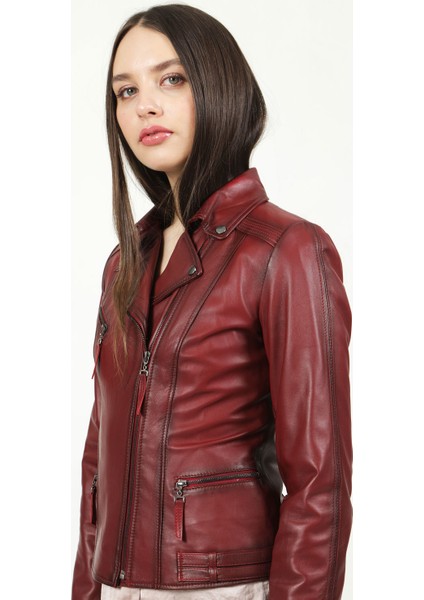 YB-2039 Deri Kadın Mont