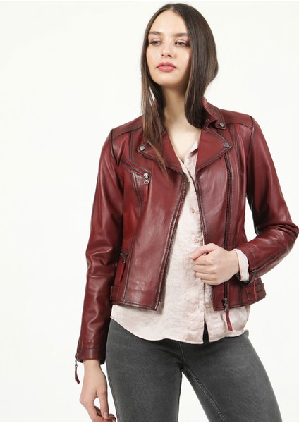 YB-2039 Deri Kadın Mont modelleri