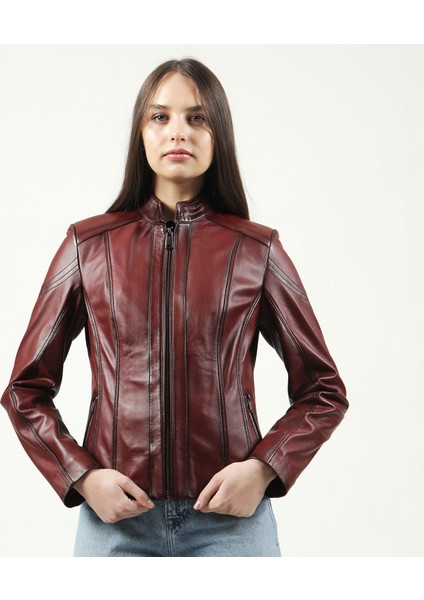 YB-2112 Deri Kadın Mont modelleri