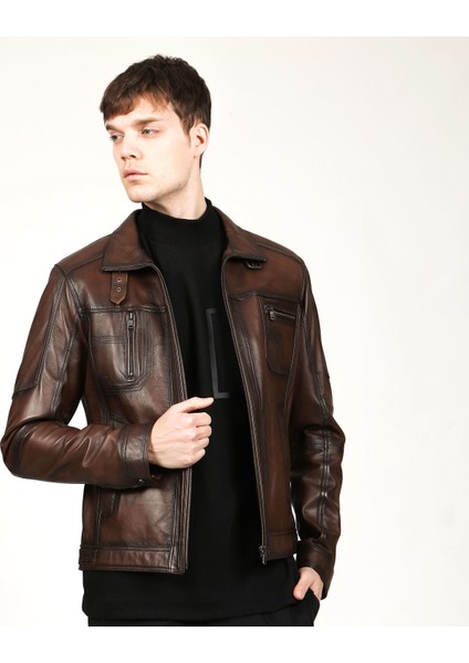E-1047 Deri Erkek Mont