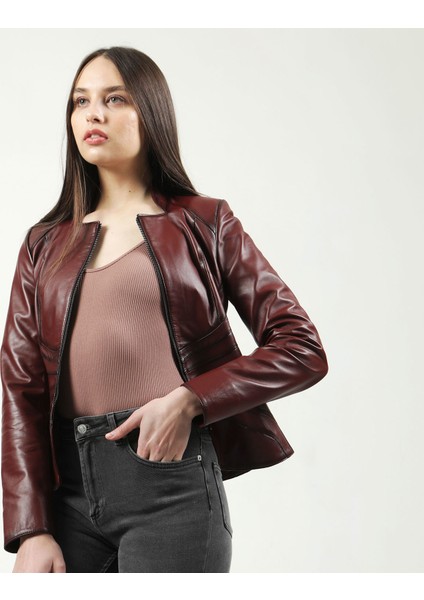 YB-2157 Deri Kadın Mont modelleri