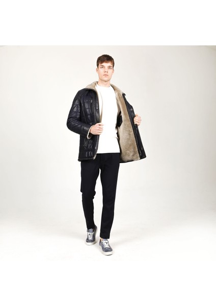 Deri̇club E-2012 Jumbo Içlikli Gerçek Deri Erkek Kaban modelleri