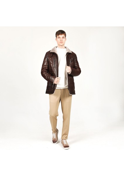 Deri̇club E-2012 Jumbo Içlikli Gerçek Deri Erkek Kaban modelleri