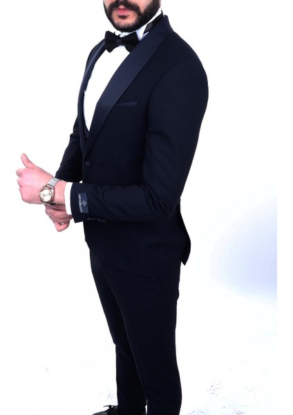 Slimfit Şal Yaka Damatlık Takım Ceket - Yelek - Pantolon - Gömlek - Papyon modelleri