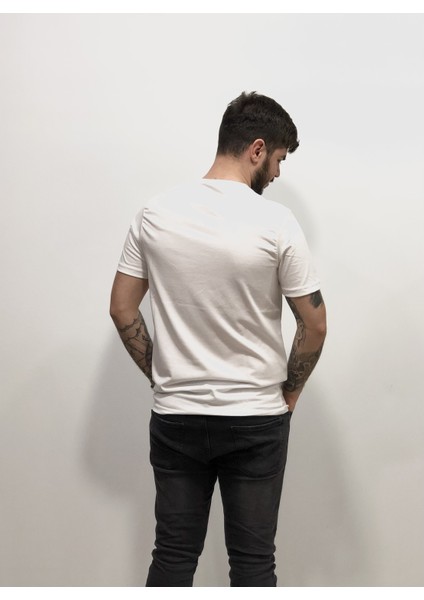 Erkek Büyük Beden Slim Fit Dar Kesim Pamuk Vual Tişört