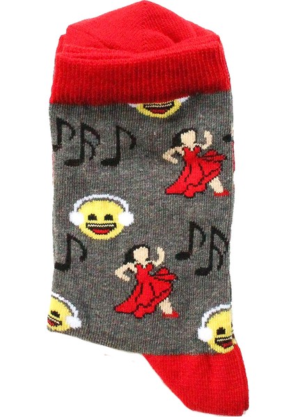 Unlimited Legwear Emoji Müzik Desenli Soket Çorap