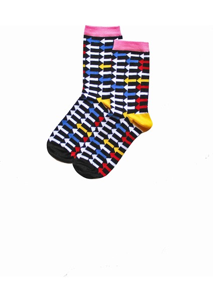 Pop Art Arrow Desen Kadın Soket Çorap