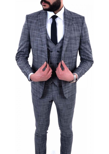 Kombinli Slimfit Yelekli Drop 6 Takım