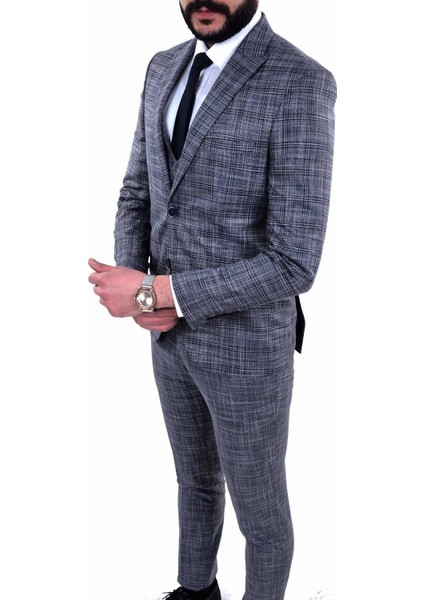 Kombinli Slimfit Yelekli Drop 6 Takım
