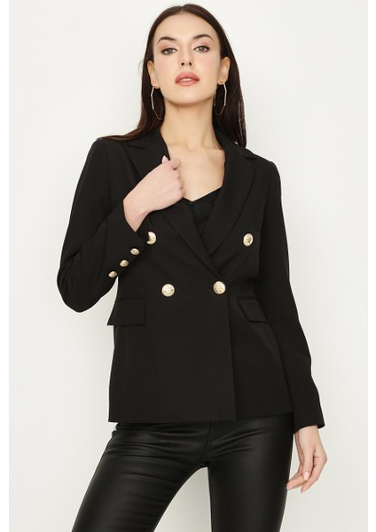 Kadın Siyah Düğmeli Blazer Ceket S053/1604/005 34 fiyatları
