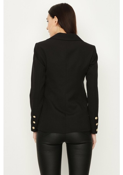 Kadın Siyah Düğmeli Blazer Ceket S053/1604/005 34 fırsatları
