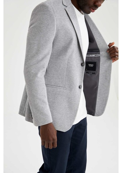 Slim Fit Dokulu Blazer Ceket N0503AZ21SP modelleri