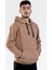 Unisex Camel Kapüşonlu Cepli Sweatshirt 2