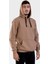 Unisex Camel Kapüşonlu Cepli Sweatshirt 3