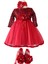 Lilipoupee Kırmızı Siyah Renk Dantelli Kadife Detaylı Zarif Elbise Seti