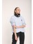 Snood Yaka Toz Mavisi Kapüşonlu Kadın Sweatshirt 2