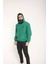 Snood Yaka Çimen Yeşili Kapüşonlu Erkek Sweatshirt 3