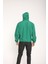 Snood Yaka Çimen Yeşili Kapüşonlu Erkek Sweatshirt 4