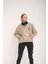 Snood Yaka Şampanya Rengi Kapüşonlu Kadın Sweatshirt 1