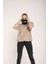 Snood Yaka Şampanya Rengi Kapüşonlu Kadın Sweatshirt 2