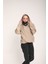 Snood Yaka Şampanya Rengi Kapüşonlu Kadın Sweatshirt 3