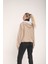 Snood Yaka Şampanya Rengi Kapüşonlu Kadın Sweatshirt 4
