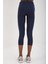 İndigo Yüksek Bel Toparlayıcı Çapraz Sırt Detaylı Slim Fit Kadın Tayt Takım - 95283 4