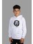 Çocuk Beyaz Kapüşonlu Sweatshirt Dijital Baskılı 1
