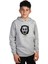 Çocuk Gri Melanj Kapüşonlu Sweatshirt Dijital Baskılı 1