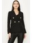 Kadın Siyah Düğmeli Blazer Ceket S053/1604/005 34 1