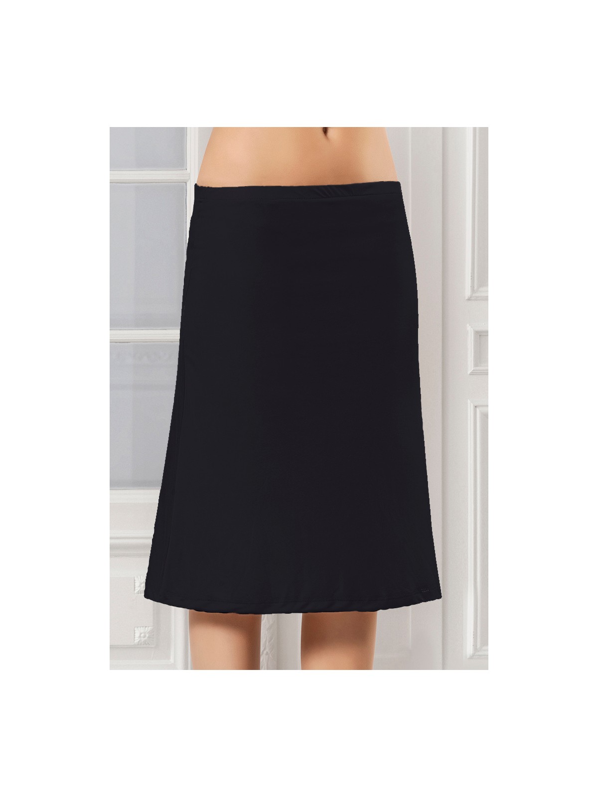 NBB Ten Rengi Uzun Diz Altı Jüpon Kadınlar İçin Yumuşak Doku ve Konforlu Tasarım - Görsel 5