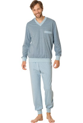 Şık Mecit 2711 Melanj V Yaka Uzun Kollu Erkek Pijama Takımı