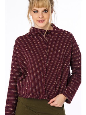 Bexy Kabil Örme Bordo Sweatshirt