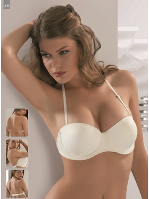 Le Jardin 7042 Boyundan Bağlamalı Sırtı Şeffaf Destekli Straplez Sütyen